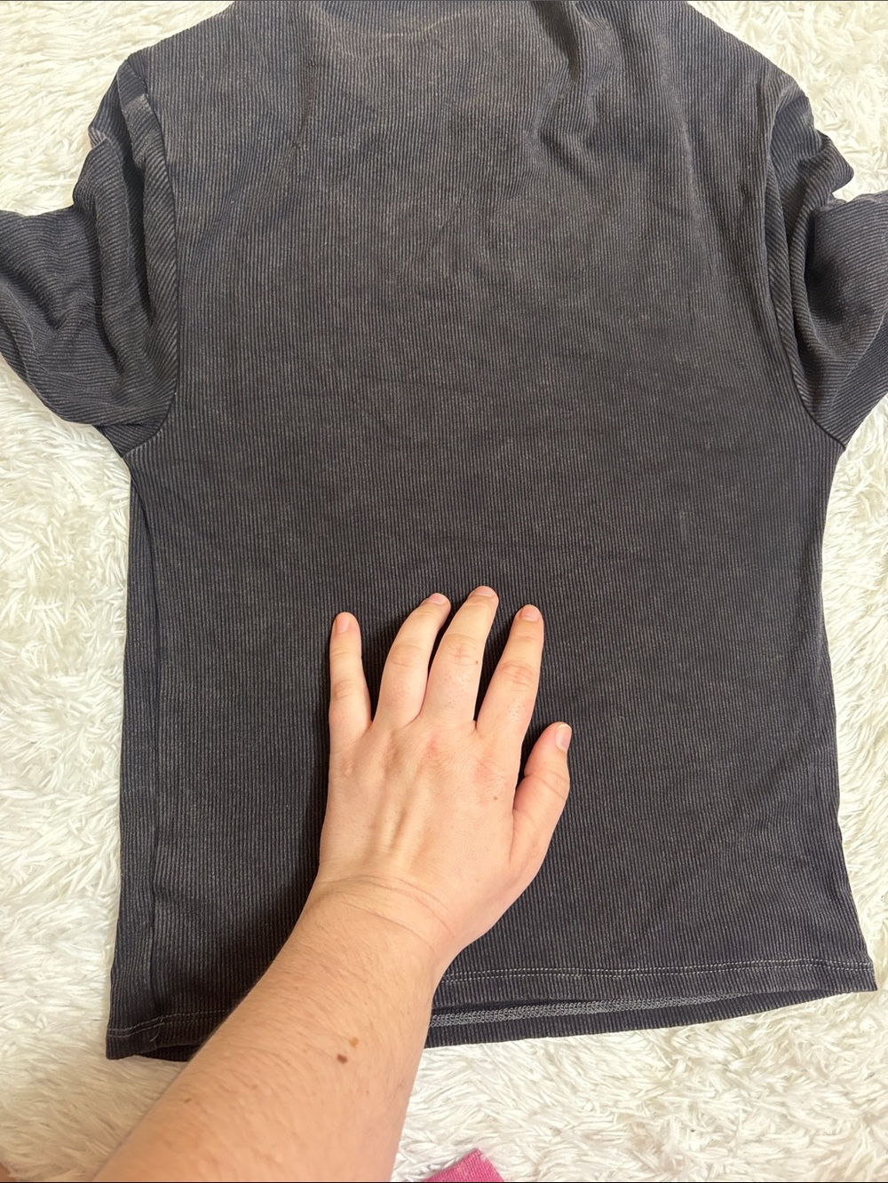 NWT Wild Fable Charcoal Grey/Black Long Sleeve Ribbed Crop Top Size S - Picture 9 of 9